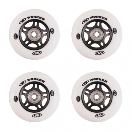 Roti WORKER 64 mm si rulmenti ABEC-5 Chrome - set 4 buc.