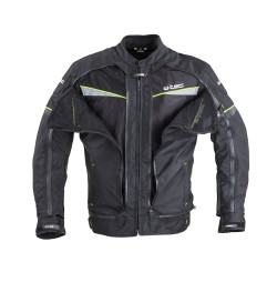 Geaca Moto Barbati W-TEC Progair Negru/Galben Florescent