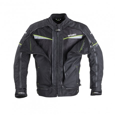 Geaca Moto Barbati W-TEC Progair Negru/Galben Florescent