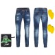 Pantaloni Moto Barbati Jeans W-TEC Feeldy Albastru