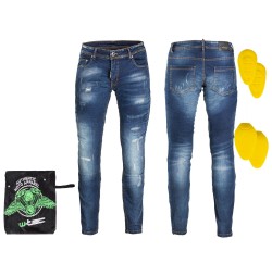 Pantaloni Moto Barbati Jeans W-TEC Feeldy Albastru