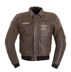 Geaca Moto Piele pentru Barbati W-TEC Black Heart Bomber