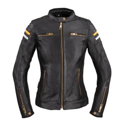 Geaca Moto Femei Piele W-TEC Stripe Lady Negru