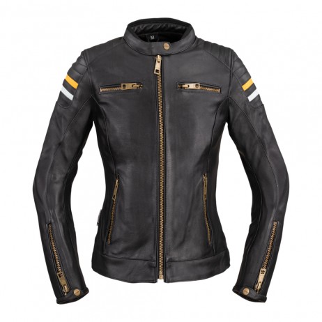 Geaca Moto Femei Piele W-TEC Stripe Lady Negru