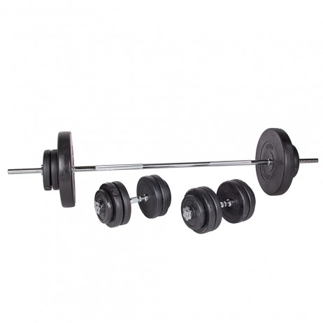 Set de gantere cu plăci de ciment inSPORTline CEM 180 + 40 cm/30 mm 80 kg