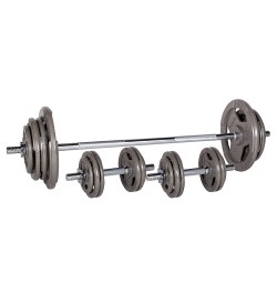 Set de gantere inSPORTline Hamerton 120 + 52 cm/30 mm 80 kg