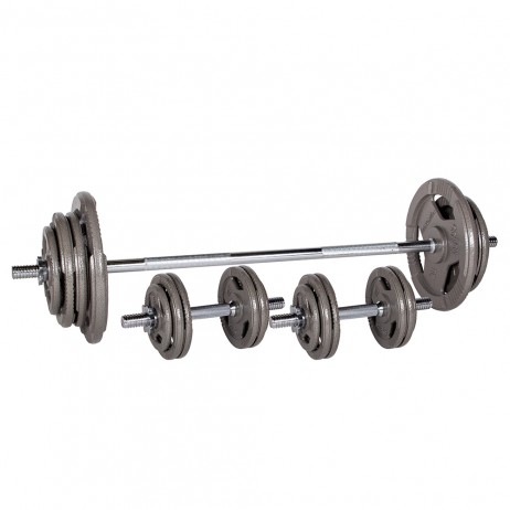Set de gantere inSPORTline Hamerton 120 + 52 cm/30 mm 80 kg