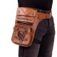 Geanta Moto Pentru Coapsa W-TEC Black Heart Devil Skull Brown Leather