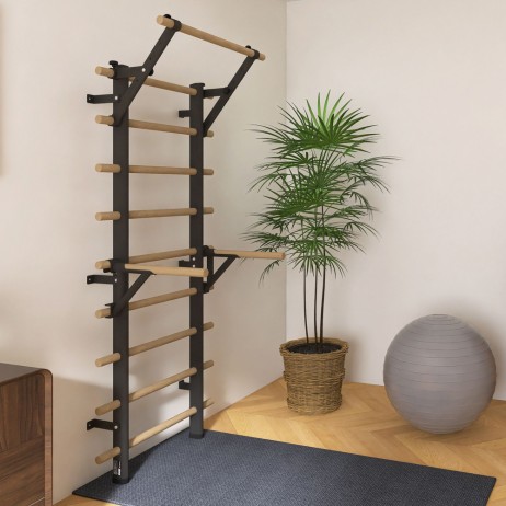 Spalier inSPORTline Wootaline 199 x 80 cm cu bara tractiuni si bare paralele