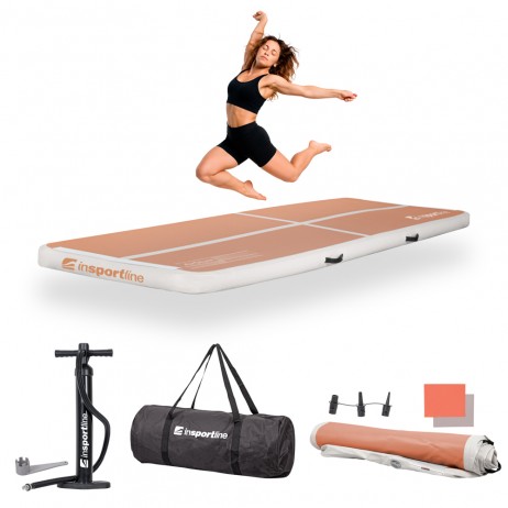Saltea gimnastica gonflabila inSPORTline Airstunt 500 x 100 x 10 cm, Mocha Mousse