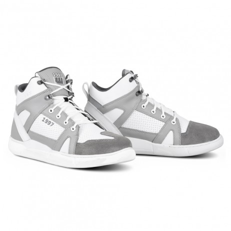 Ghete de motocicletă W-TEC Arimes – Alb-Gri